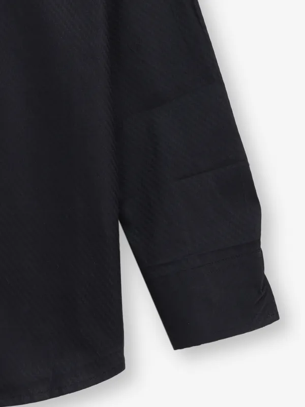 RUFF black textured cotton shirt