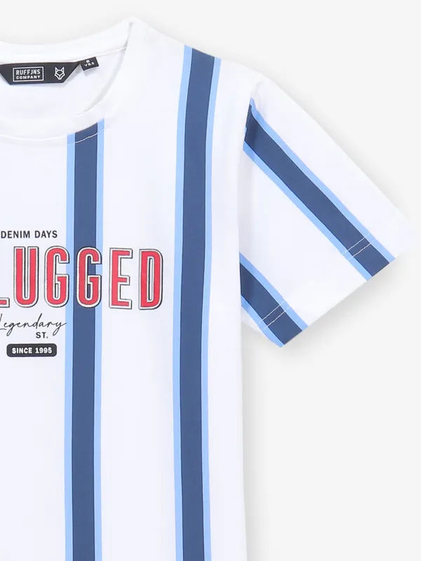 RUFF blue and white striped cotton t-shirt