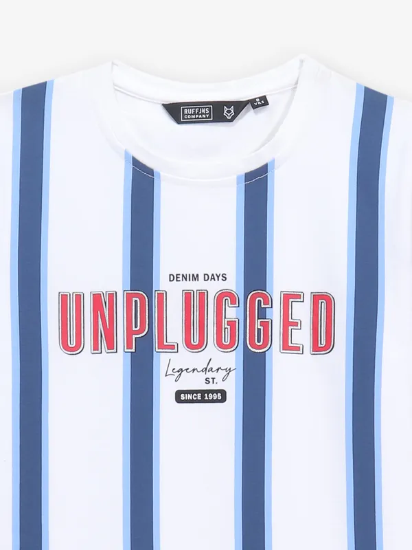 RUFF blue and white striped cotton t-shirt