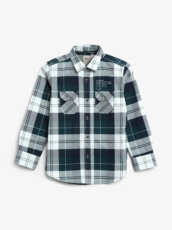 Ruff bottle green checks shirt