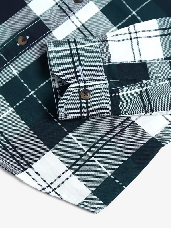 Ruff bottle green checks shirt