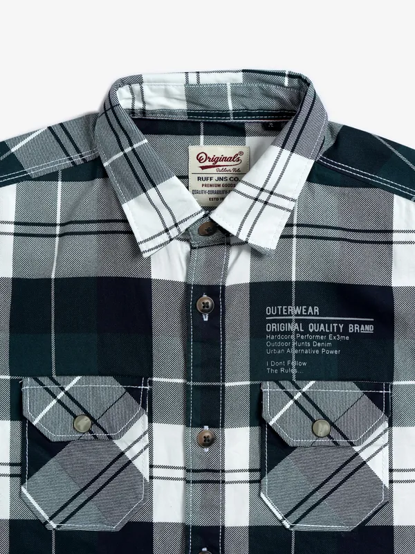 Ruff bottle green checks shirt