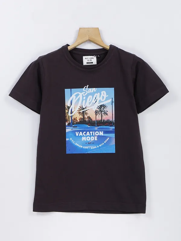 Ruff boys cotton t shirt in black