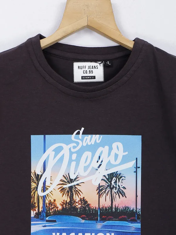 Ruff boys cotton t shirt in black