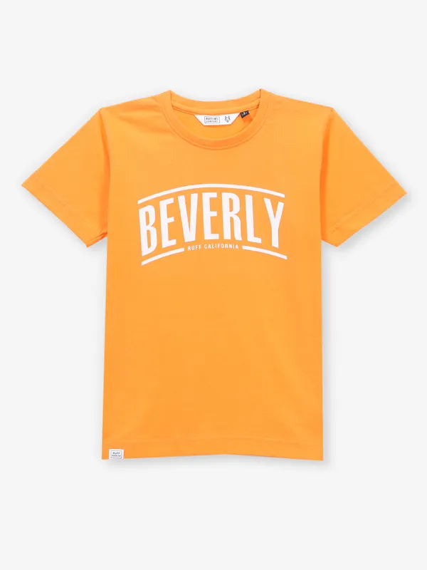 RUFF bright orange printed t-shirt for boys