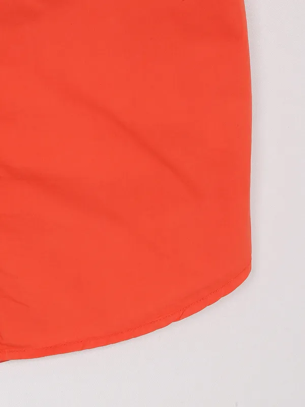 Ruff cotton orange plain shirt
