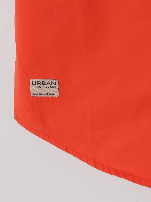 Ruff cotton orange plain shirt