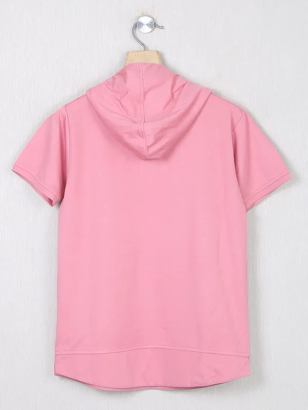 Ruff cotton pink boys t shirt for casual