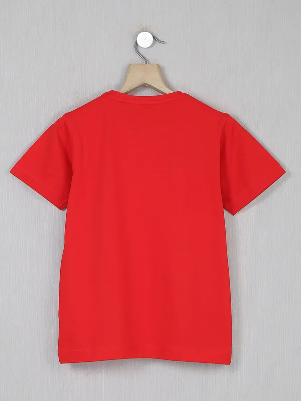 Ruff cotton red solid boys t shirt