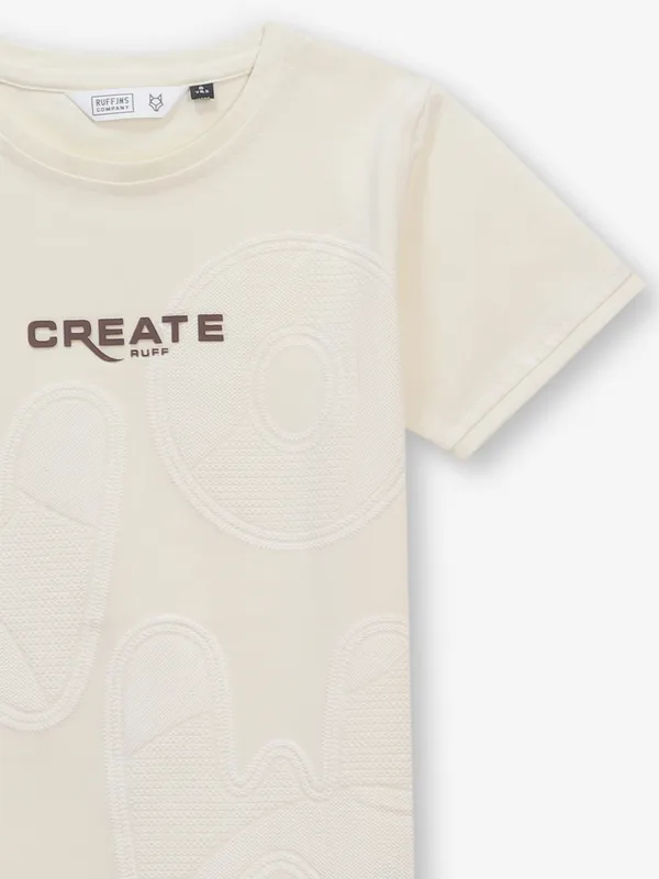 RUFF cream texture cotton t-shirt