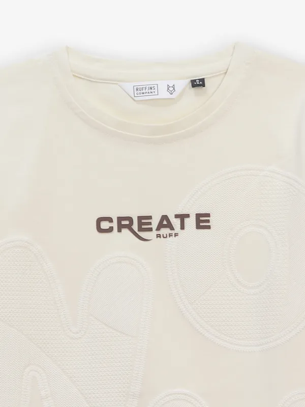 RUFF cream texture cotton t-shirt