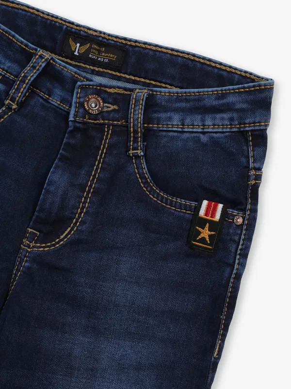 RUFF dark blue denim washed jeans for boys