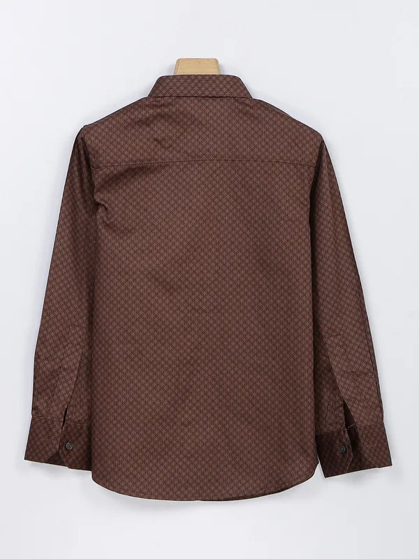Ruff dark brown printed shirt