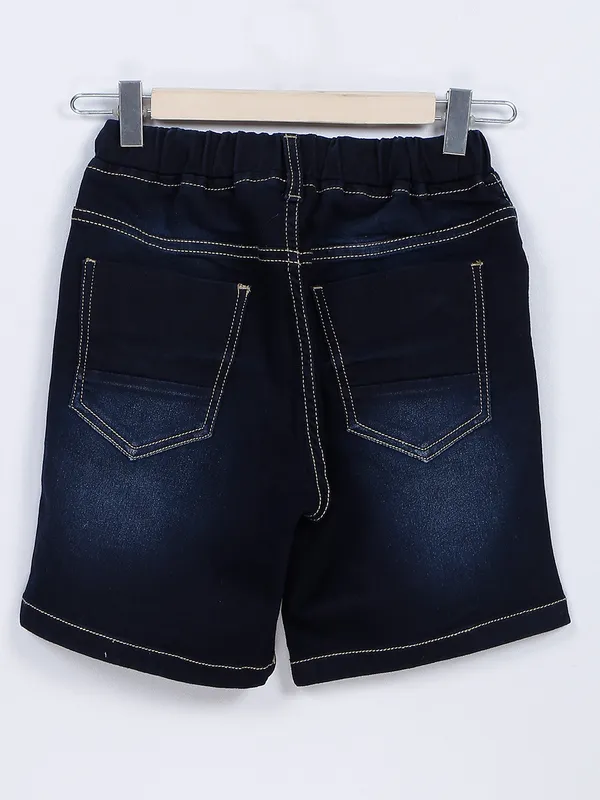 Ruff denim shorts in navy