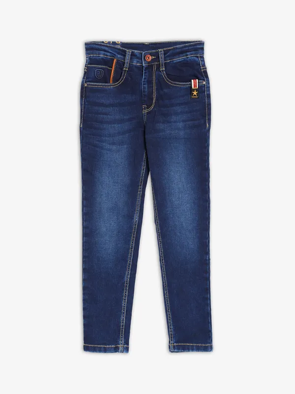 Ruff indigo blue washed jeans
