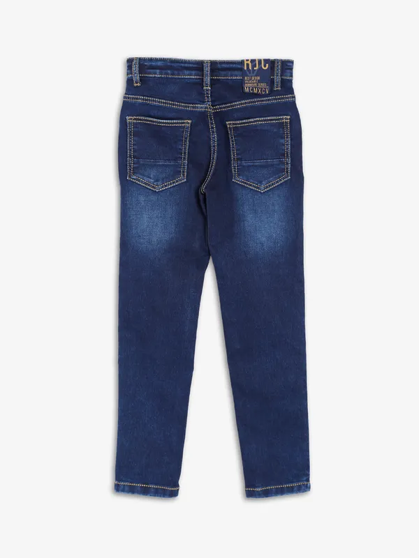 Ruff indigo blue washed jeans