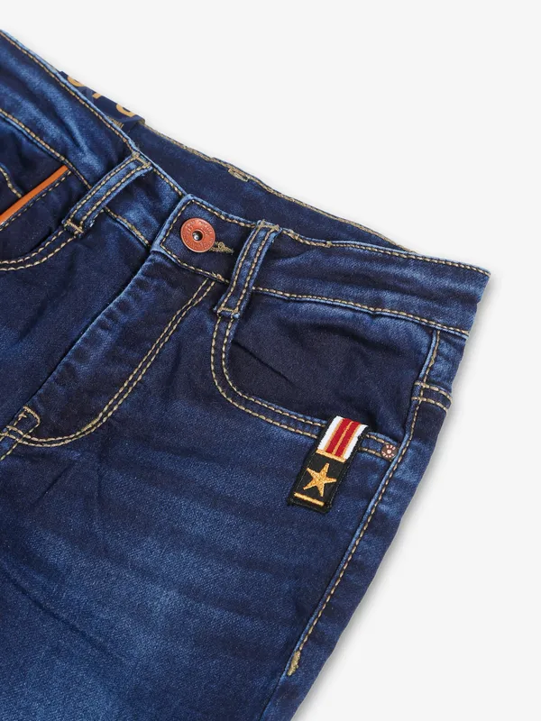 Ruff indigo blue washed jeans