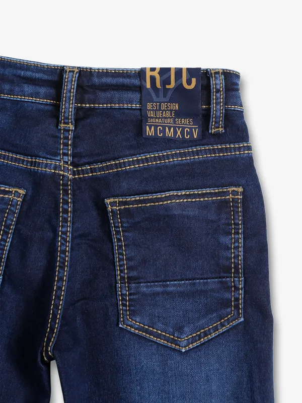 Ruff indigo blue washed jeans