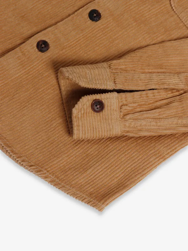 Ruff khaki corduroy plain shirt