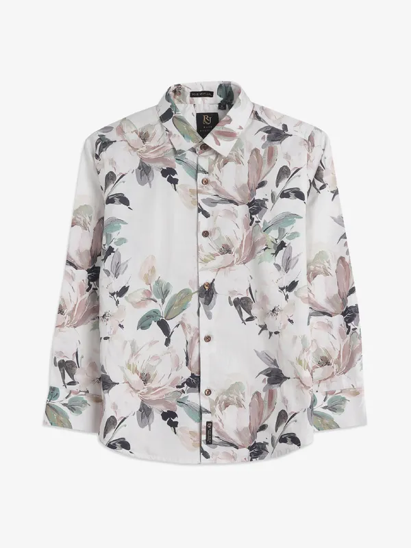 Ruff latest off white printed cotton shirt