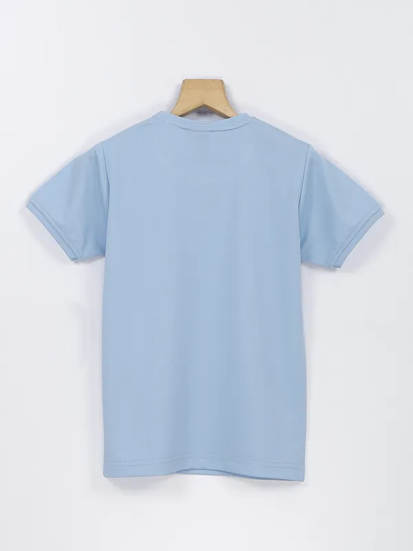 Ruff light blue printed t shirt