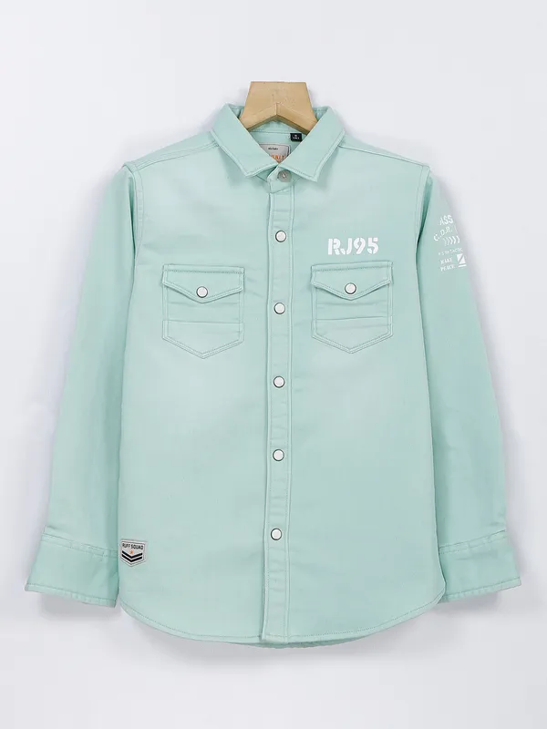 Ruff light green washed shirt