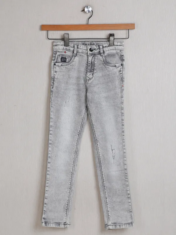 Ruff light grey denim jeans for boys