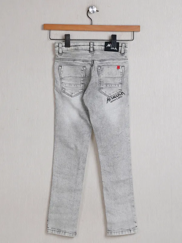 Ruff light grey denim jeans for boys