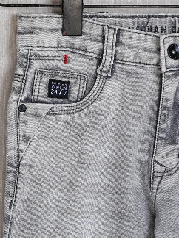 Ruff light grey denim jeans for boys