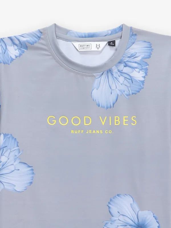 RUFF light grey printed t-shirt for boys