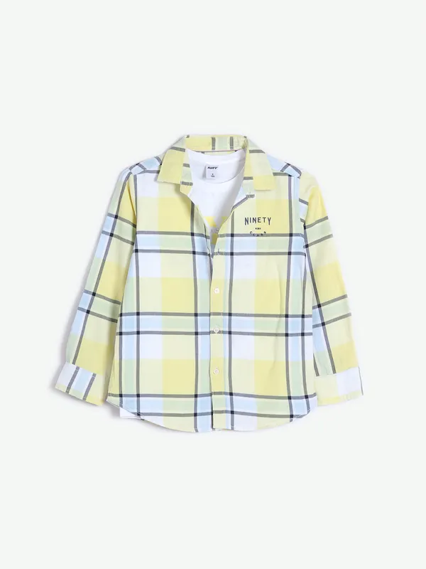 Ruff light yellow checks shirt