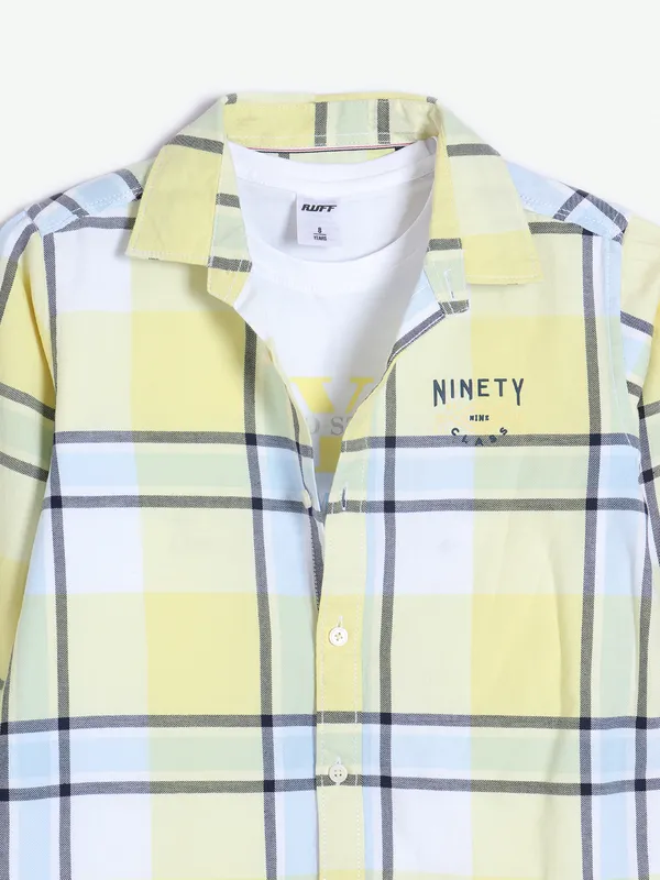 Ruff light yellow checks shirt