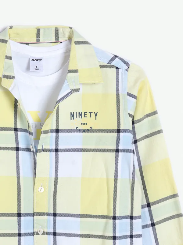 Ruff light yellow checks shirt