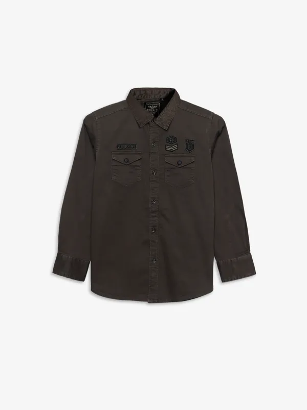 Ruff military green cotton shirt