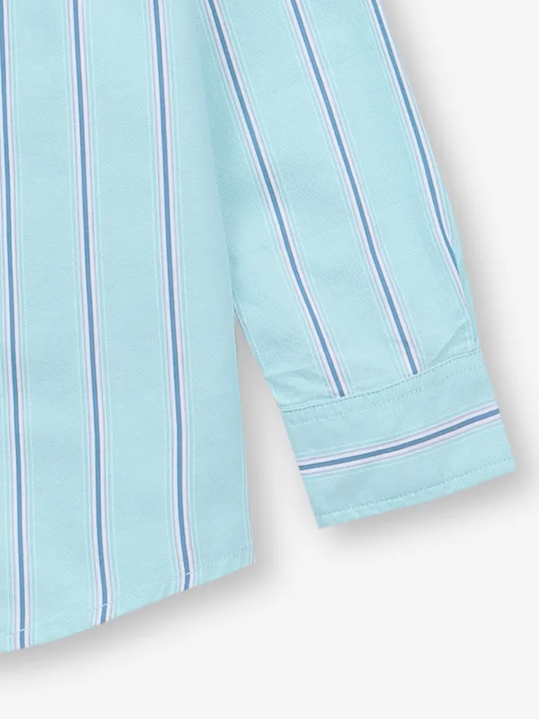 RUFF mint blue stripe cotton shirt