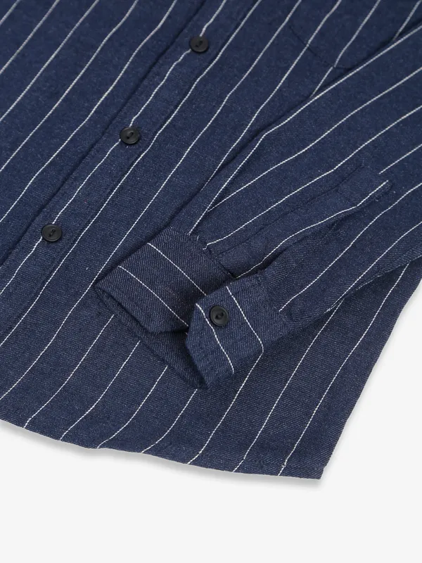 Ruff navy linen stripe shirt