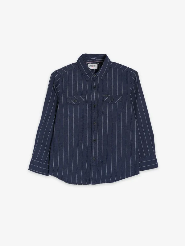 Ruff navy linen stripe shirt