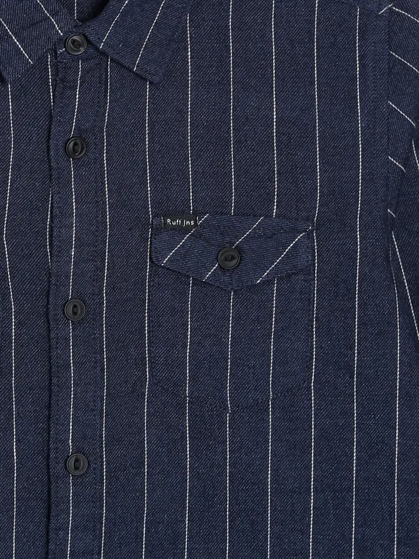 Ruff navy linen stripe shirt