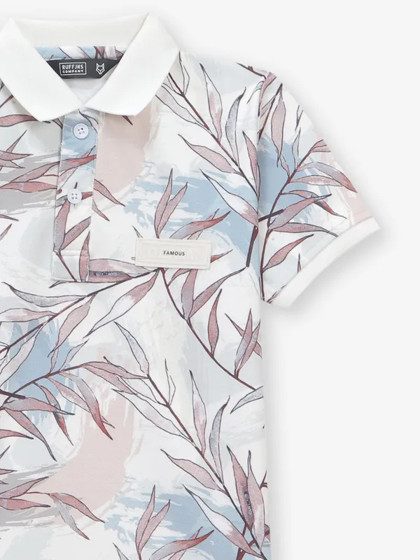 RUFF off-white printed cotton t-shirt for boys