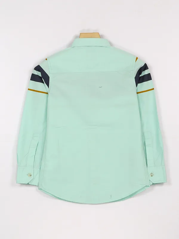 Ruff pista green casual shirt in cotton