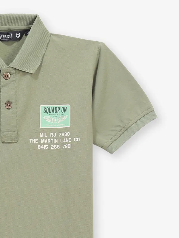 RUFF printed olive cotton boys t-shirt
