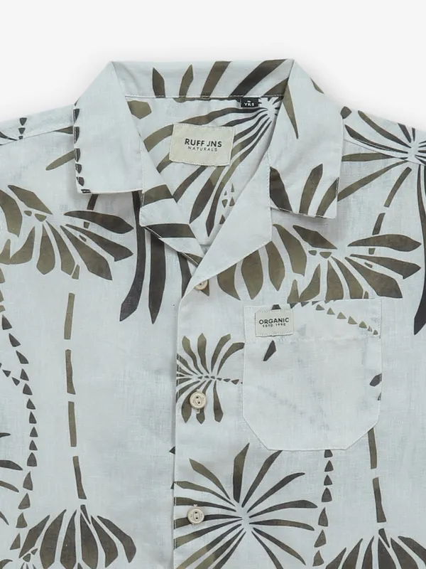 RUFF printed olive cotton shirt