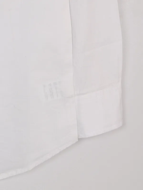 Ruff printed white cotton casual shirt
