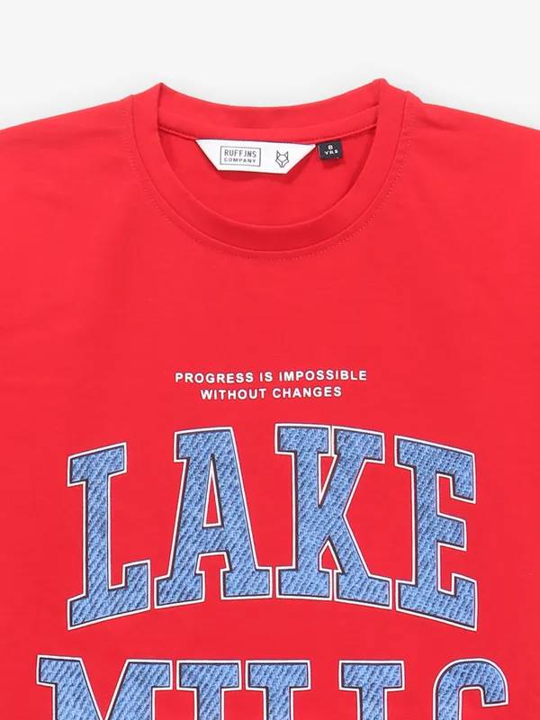 RUFF red printed cotton t-shirt