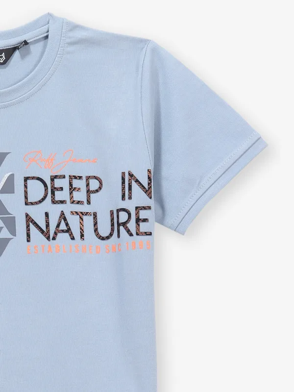 RUFF sky blue printed t-shirt for boys