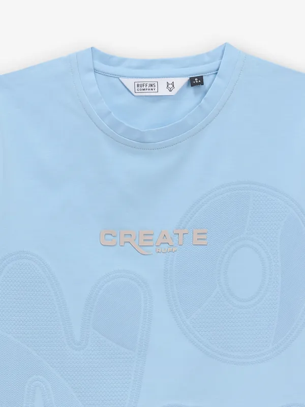 RUFF sky blue texture cotton t-shirt