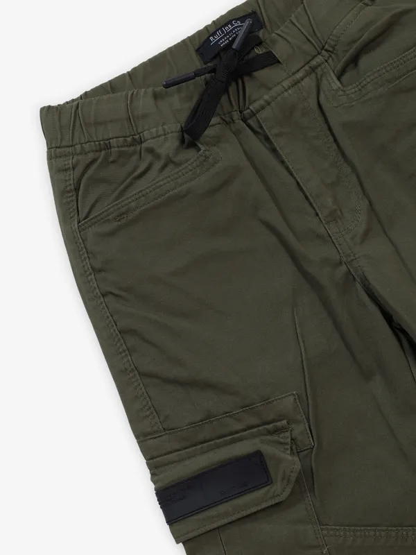 RUFF solid dark olive cotton cargo