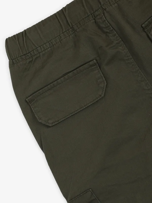 RUFF solid dark olive cotton cargo
