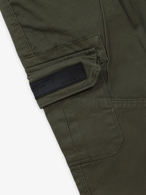 RUFF solid dark olive cotton cargo