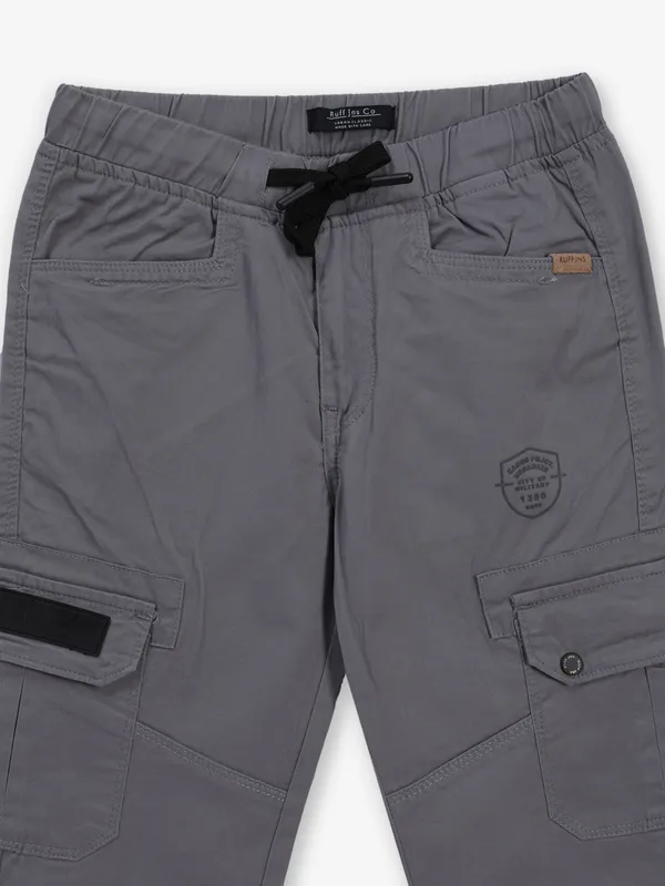 RUFF solid grey cotton cargo for boys